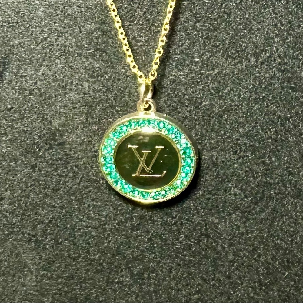 Louis Vuitton LV Logo Zipper Pull Charm Necklace